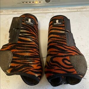 Orange Tiger Print Strappy Shoes